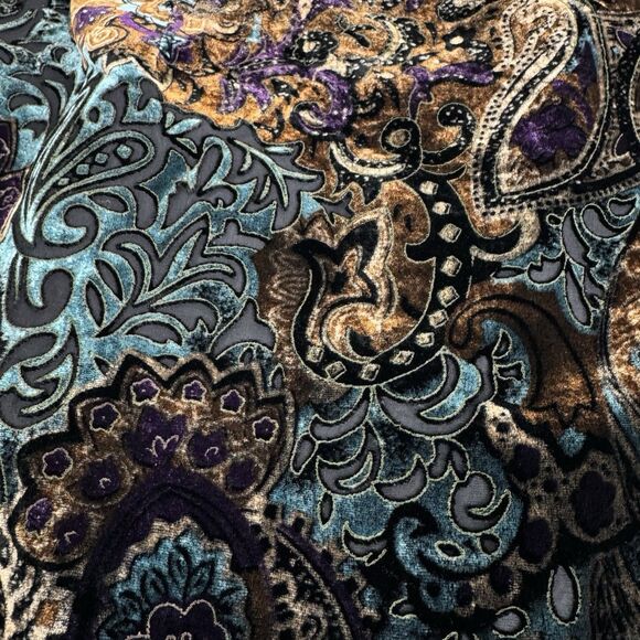 Tasha Polizzi Velvet Burnout Maxi Wrap Skirt M Western Fairy Whimsigoth Paisley - Picture 7 of 11